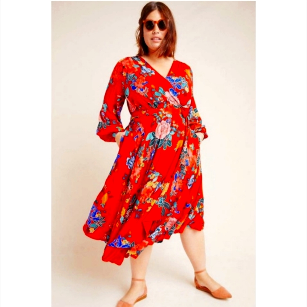 ANTHROPOLOGIE | Boswell Floral Wrap Dress